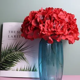 WELL ART GALLERY Red 10 Pieces Hydrangea Artificial Flowers-image-24