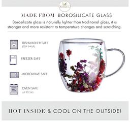 MARKQUES Set of 2 Transparent & Multicoloured Natural Elements Borosilicate Glass Mug-29