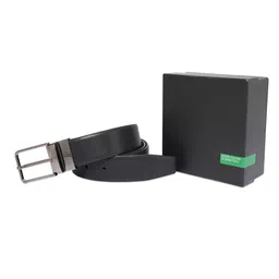 United Colors of Benetton Men Textured Leather Reversible Formal Belt-image-60