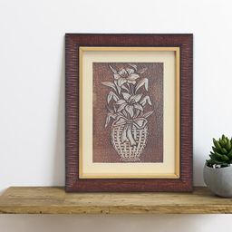 SHREE KALA HOME DECOR Brown Mandrake Embossed On Foil Egyptian Foil Embossed Painting Wall Art-image-78