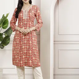 Nayam By Lakshita Ethnic Motifs Printed Thread Work Kurta-image-61