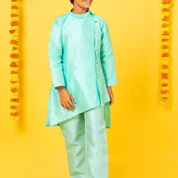 BonOrganik Boys Halter Neck Pure Silk Kurta With Pyjama-22
