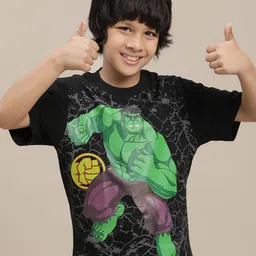 Kids Ville Boys Hulk Printed Pure Cotton T-Shirt-image-69