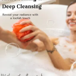 CareDone Set Of 4 Large Bath Loofah Sponge Scrubber Exfoliator For High Lather Cleansing image 4