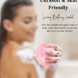 CareDone Set Of 3 Large Bath Loofah Sponge Scrubber Exfoliator For High Lather Cleansing image 5