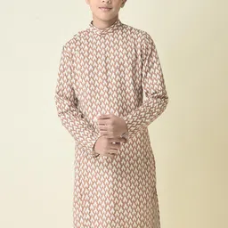 TABARD Boys Mandarin Collar Ethnic Motifs Printed Cotton Kurta-picture-5