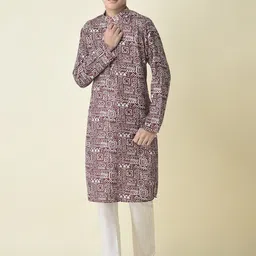 TABARD Boys Tribal Printed Cotton Kurta-picture-33