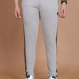 berry blues Men Mid-Rise Side Striped Detailed Pure Cotton Track Pants-image-42