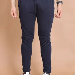 berry blues Men Side Striped Details Pure Cotton Track Pants-picture-17