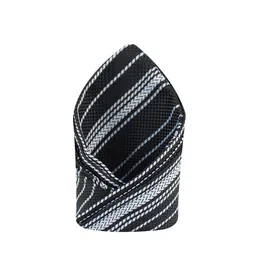 KOVOVE Men Black Striped Pocket Square-image-44