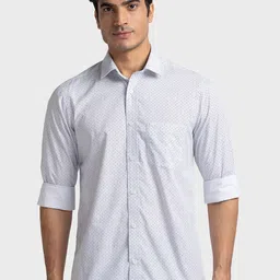 ColorPlus Tailored Fit Opaque Polka Dots Printed Casual Pure Cotton Shirt-image-17