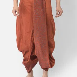 DEYANN Men Bronze Solid Dupion Silk Dhoti-image-42