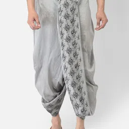 DEYANN Men Silver & Black Printed Dhoti Pants-image-61