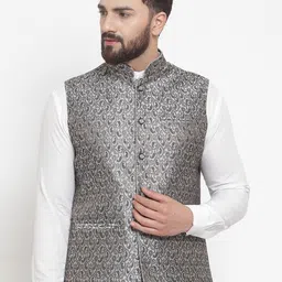 TREEMODA Woven Design Nehru Jackets-27