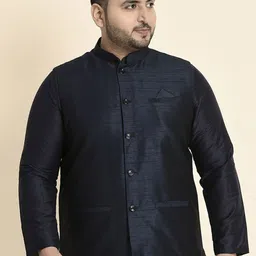 Sztori Plus Size Woven Nehru Jackets-56