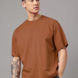 Free Authority Oversized Round Neck Pure Cotton T-Shirt-image-73