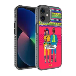 DailyObjects Black & Pink Quirky Printed IPhone 12 Back Case-63