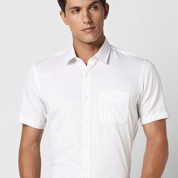 Peter England Polka Dots Printed Pure Cotton Formal Shirt-picture-24