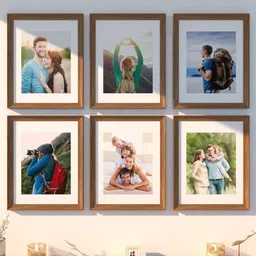 Art Street Set Of 6 Brown Solid 3D Wall Photo Frame-19