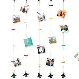 Art Street Love To Travel Wall Hanging 20 Photos Holders with Clips-30