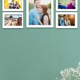 Art Street Set Of 5 White Solid Wooden Photo Frames image 1