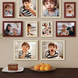 Art Street Brown & Beige 10-Pieces Wall Photo Frames-image-87