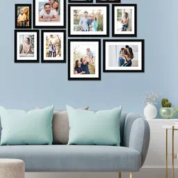RANDOM Set Of 10 Black Solid Synthetic Collage Photo Frames-12
