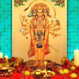 Hawai 24k Gold Plated Shree Panchmukhi Hanuman Wall Art-image-58