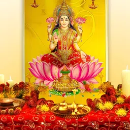 Hawai Gold Toned & Pink Acrylic Goddess Laxmi Religious Wall Photo Frames-image-109