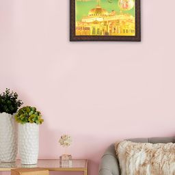 Hawai Gold Toned & Green Self Design Rectangular Wooden Wall Photo Frame-26
