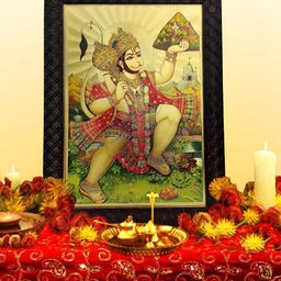 Hawai Black Shree Bajarang Bali Hanuman Sanjeevani Parvat Dhari Wooden Wall Photo Frame-image-58
