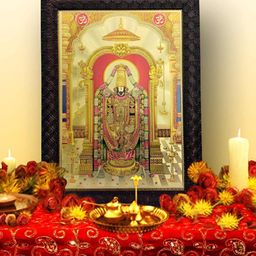 Hawai Black and Gold Plated Shree Venkateshwara Tirupati Balaji Wooden  Wall Photo Frame-image-69