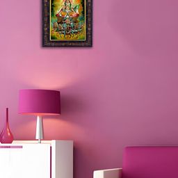 Hawai Black & Brown Self Design Rectangular Lord Surya Dev Wooden Wall Photo Frame-3