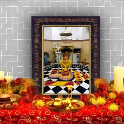Hawai Black & Gold Toned Lord Nageshwar Shivaling Wooden Wall Photo Frame-picture-16