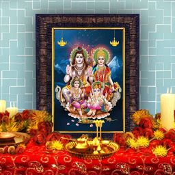 Hawai Black & Red Shiva Parivar Wooden Wall Photo Frame-image-19