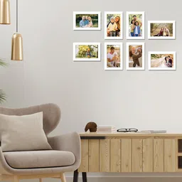 RANDOM Set Of 8 White Solid Individual Wall Photo Frames image 1