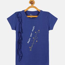 KiddoPanti Girls Typography Printed Cotton T-shirt-picture-26