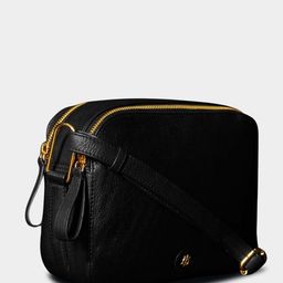 Tortoise Textured Leather Structured Shoulder Bag with Fringed image 3
