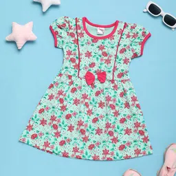 V-Mart Round Neck Floral Printed Cotton Fit & Flare Dress-picture-45