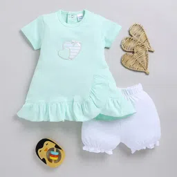 Moms Love Infant Girls Cotton A-Line Dress With Shorts-image-60