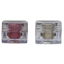 Veoni BELLE Holographic Set Of 2 HD Glitter Eyeshadow-5g Each-Frozen Pink-Champagne Gold-1