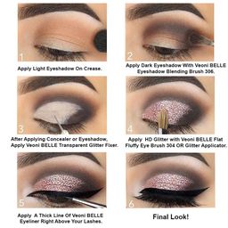 Veoni BELLE Holographic Set Of 2 HD Glitter Eyeshadow-5g Each-Frozen Pink 19-Copper 13 image 4