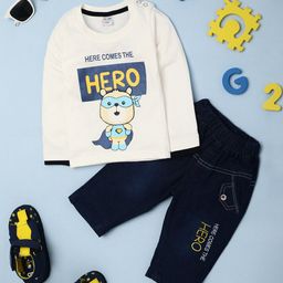 V-Mart Unisex Kids Printed T-shirt with Trousers-image-29