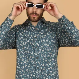 V-Mart Printed Long Sleeves Spread Collar Cotton Casual Shirt-image-22