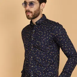 V-Mart Floral Printed Spread Collar Cotton Casual Shirt-image-23