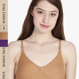 Leading Lady Pack Of 2 Pure Cotton Non Padded Bra-image-57