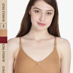 Leading Lady Pack Of 2 Pure Cotton Non Padded Bra-image-54