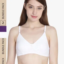 Leading Lady Pack Of 2 Pure Cotton Non Padded Bra-image-17