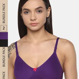 Leading Lady Pack Of 2 Pure Cotton Non Padded Bra-image-60