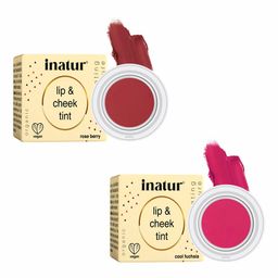 Inatur Set Of 2 Lip & Cheek Tint 8gm - Rose Berry and Cool Fushia-2